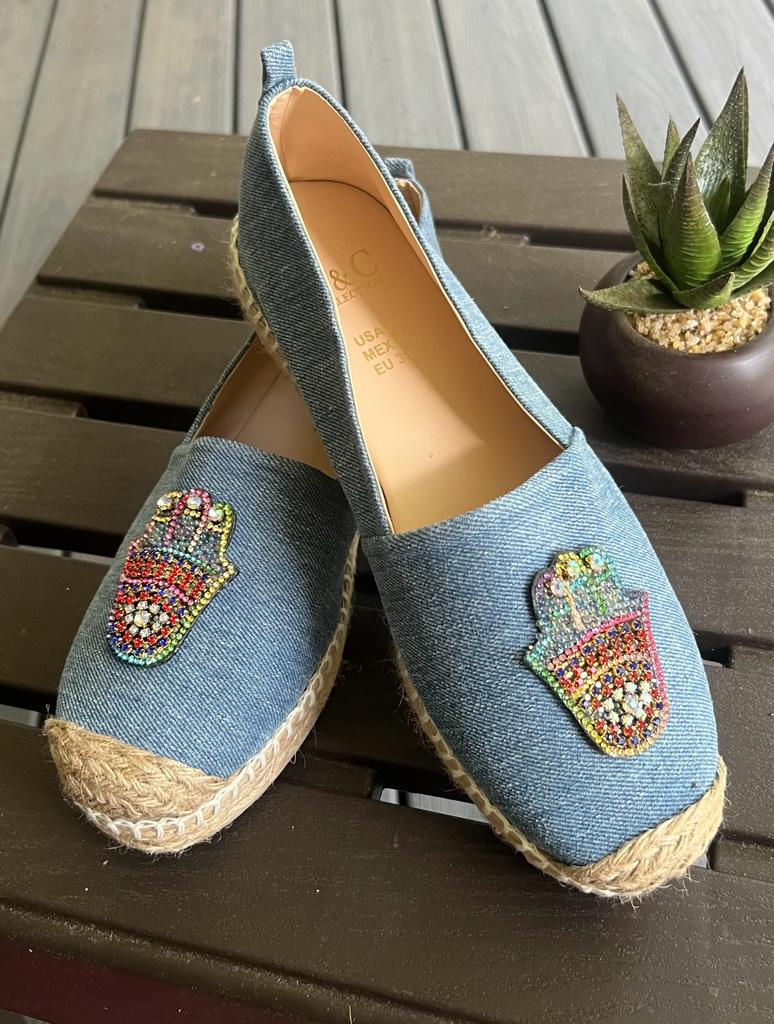 Miniatura: Denim Espadrilles with  Fatima Hand patch 💞