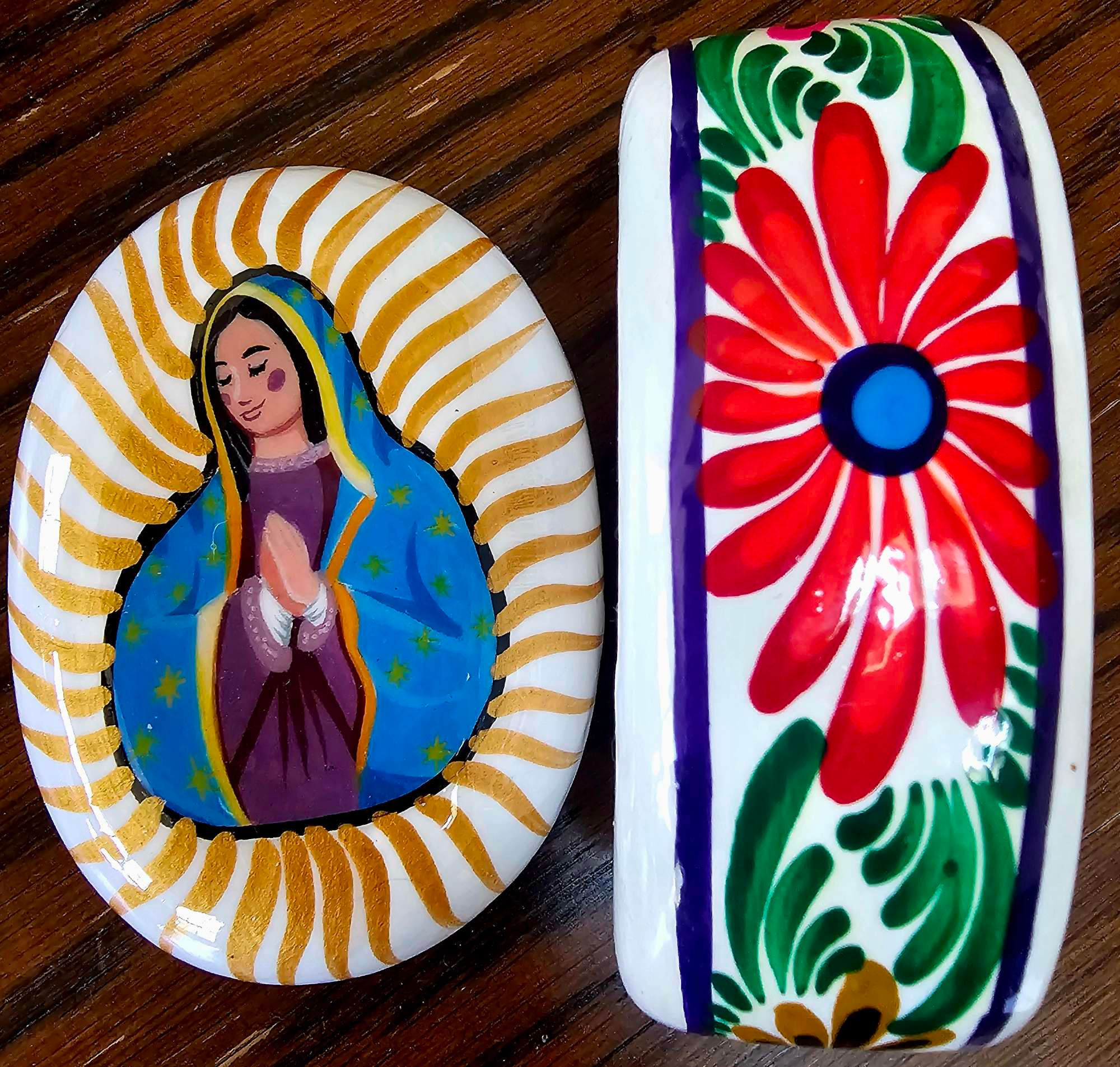 Ceramic handmade painted jewelry box🇲🇽