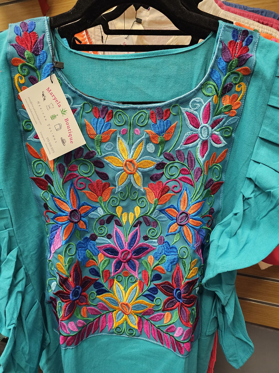 Thumbnail: Handmade 100% cotton dress with embroidery flowers 🌸