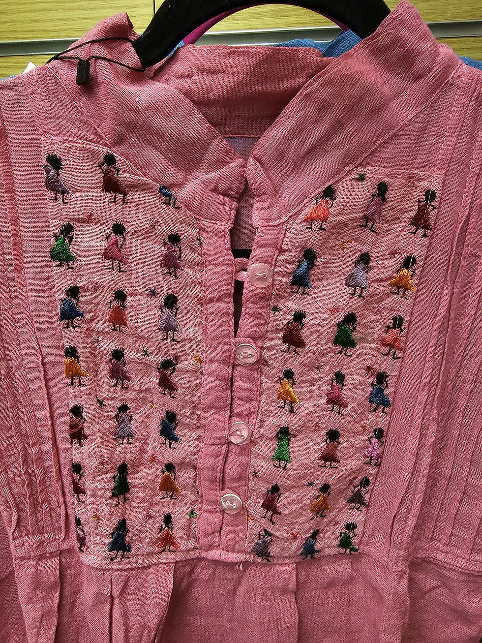 Thumbnail: Handmade cotton dress with embroidery designs💗
