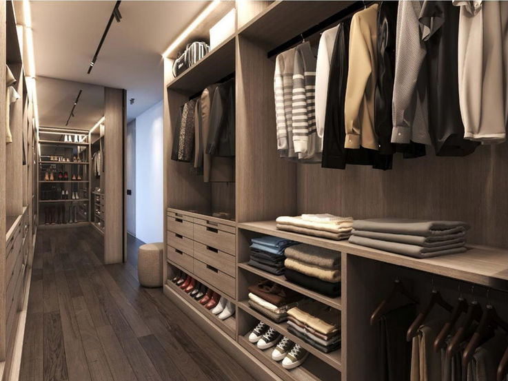 Denne fantastiske ejendom byder på rene, minimalistiske linjer, højt til loftet, store vinduer med masser af naturligt lys, et rummeligt badeværelse, en speciel designet voksenafdeling med et stort walk-in-closet og privat bad.