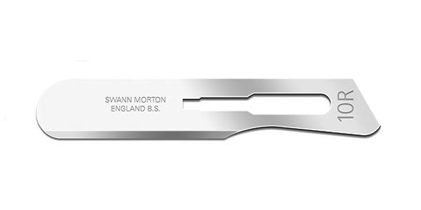 Swann-Morton #10R Sterile Surgical Blades, Stainless Steel 50Ct