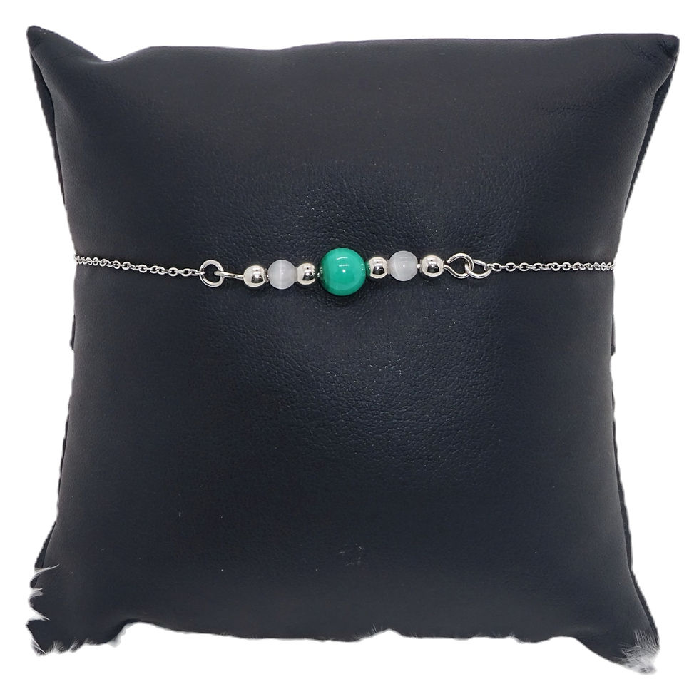 Bracelet en Malachite-Sélénite