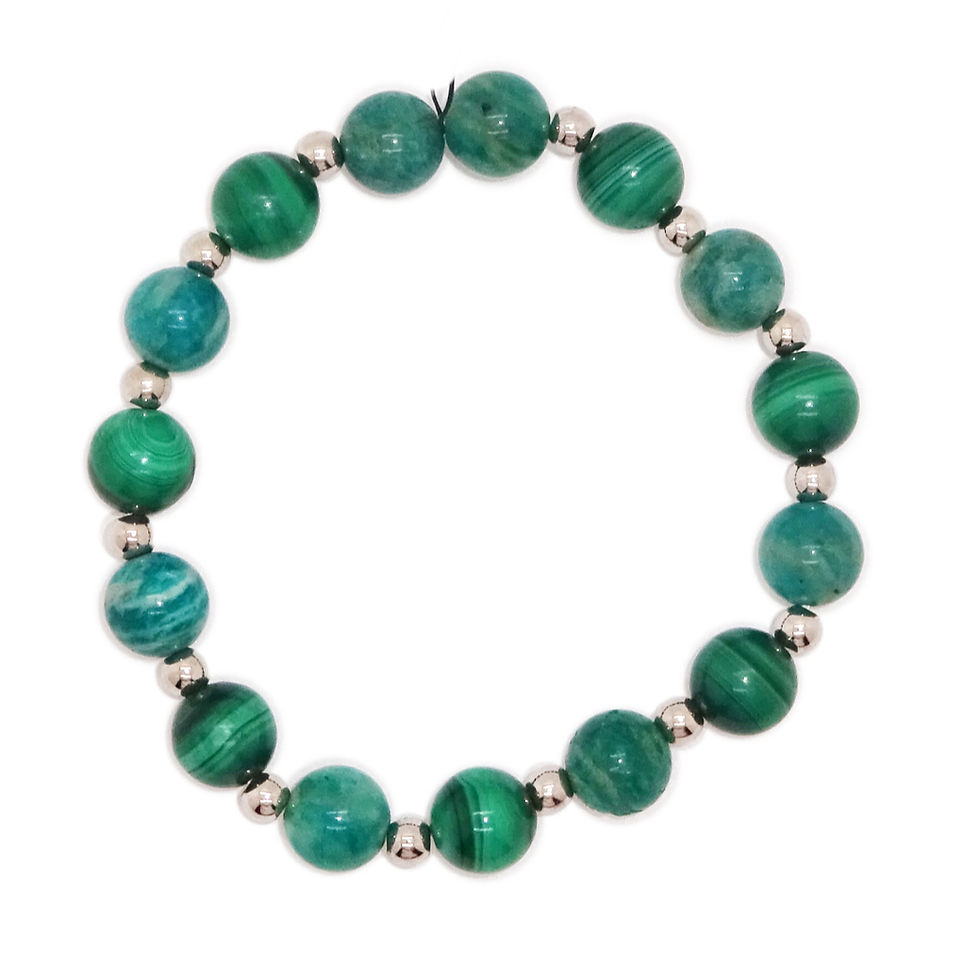 Bracelet en Amazonite et Malachite