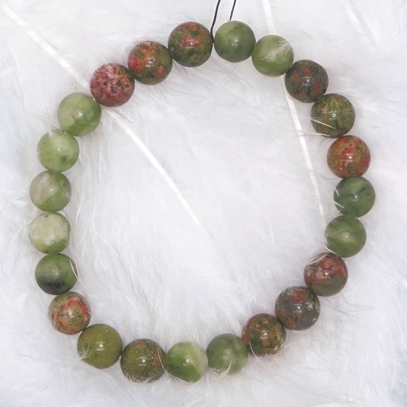 Bracelet en Jade de Thaïlande/Unakite