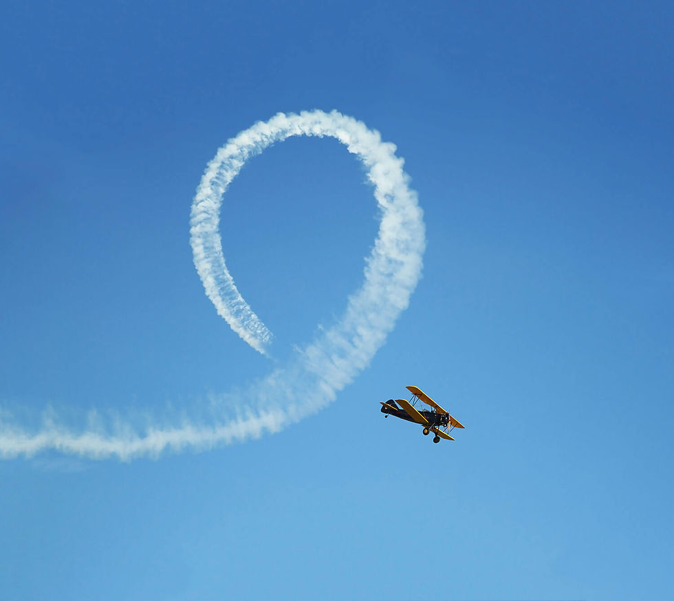Aerobatics training aircraft performing a flip