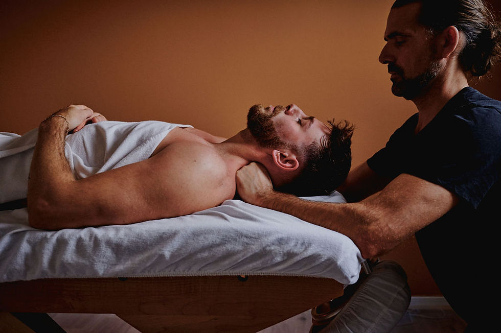 therapist giving a deep-tissue massage