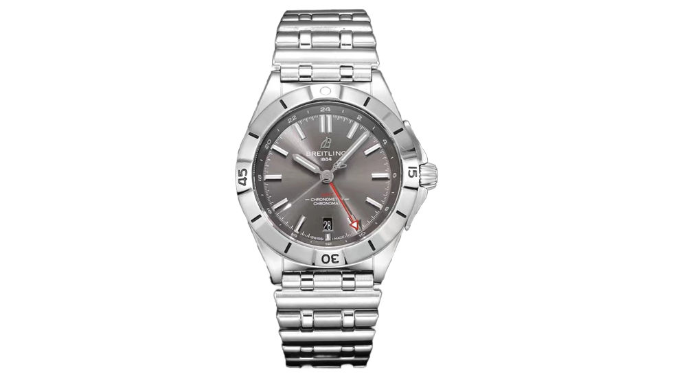 front view stainless case breitling clone watch