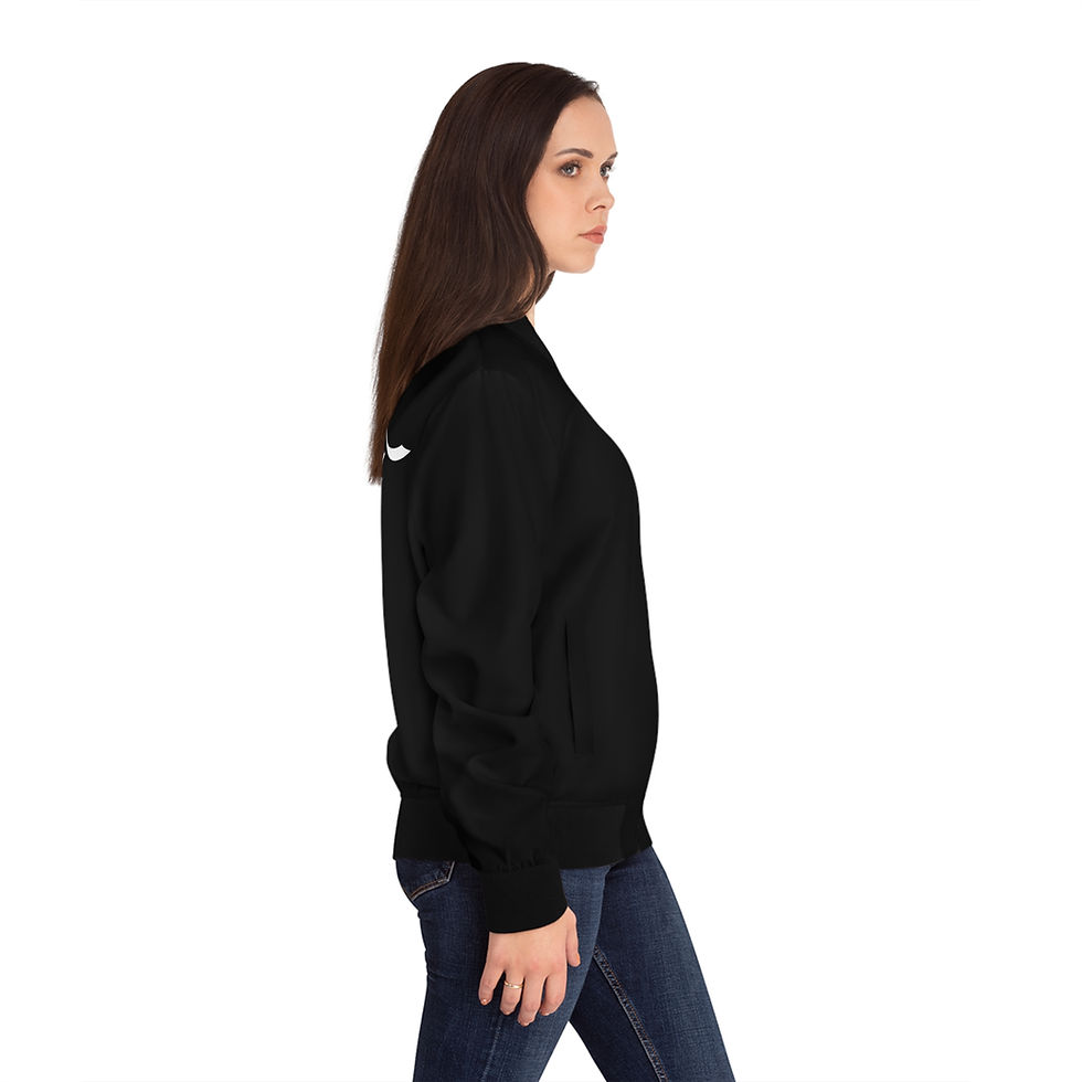 Thumbnail: Women's Bomber Jacket - MYART Design Black