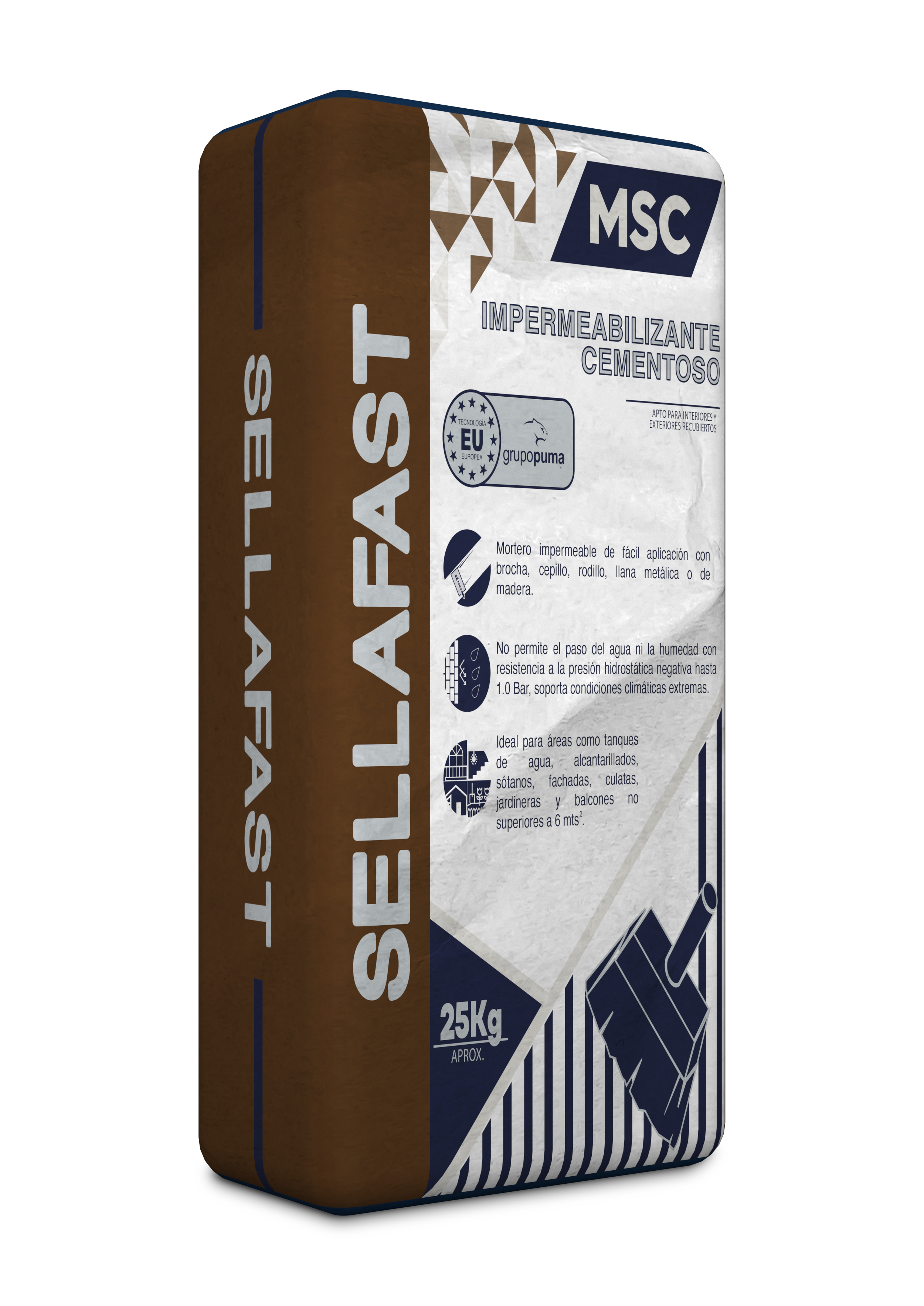 IMPERMEABILIZANTE CEMENTOSO SELLAFAST MORTERO BLANCO x 6 kg