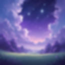 please create a digital safe haven with a purple and light blue sky and stars.jpg