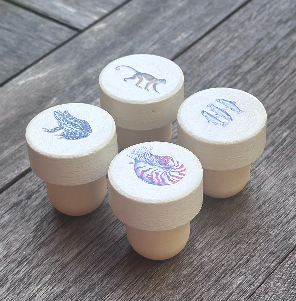Thumbnail: Hand decorated animal bottle stoppers