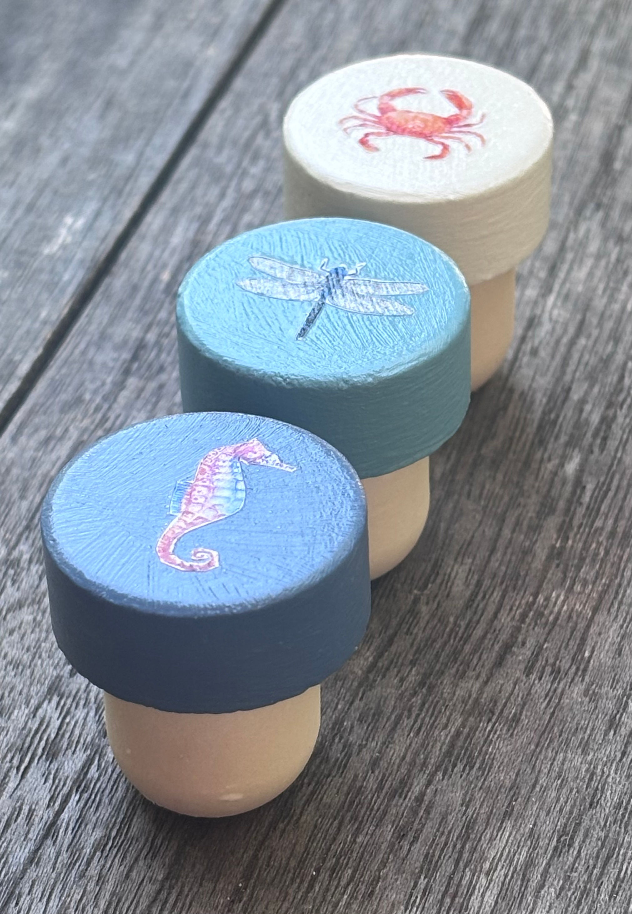 Hand decorated animal bottle stoppers
