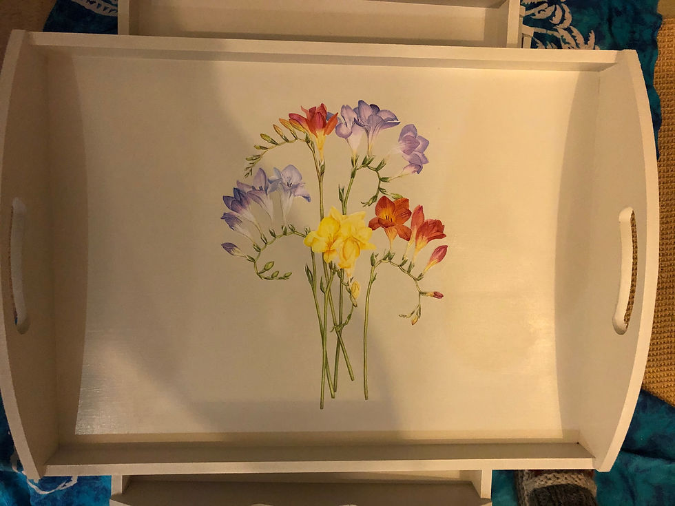 Thumbnail: Tray animal large hand made wood bespoke personalised gift present