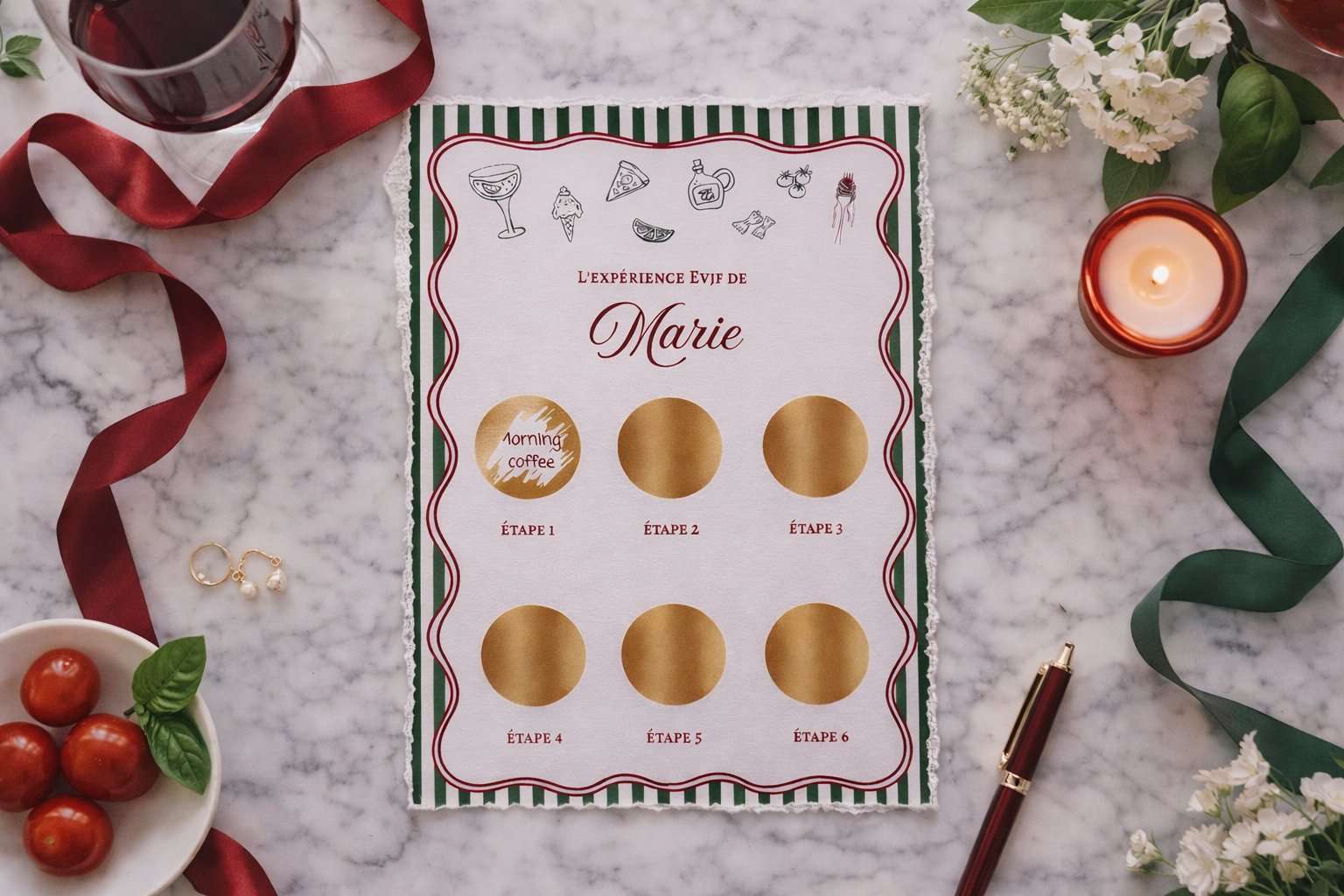 Carte à gratter - Programme surprise de la future Mariée