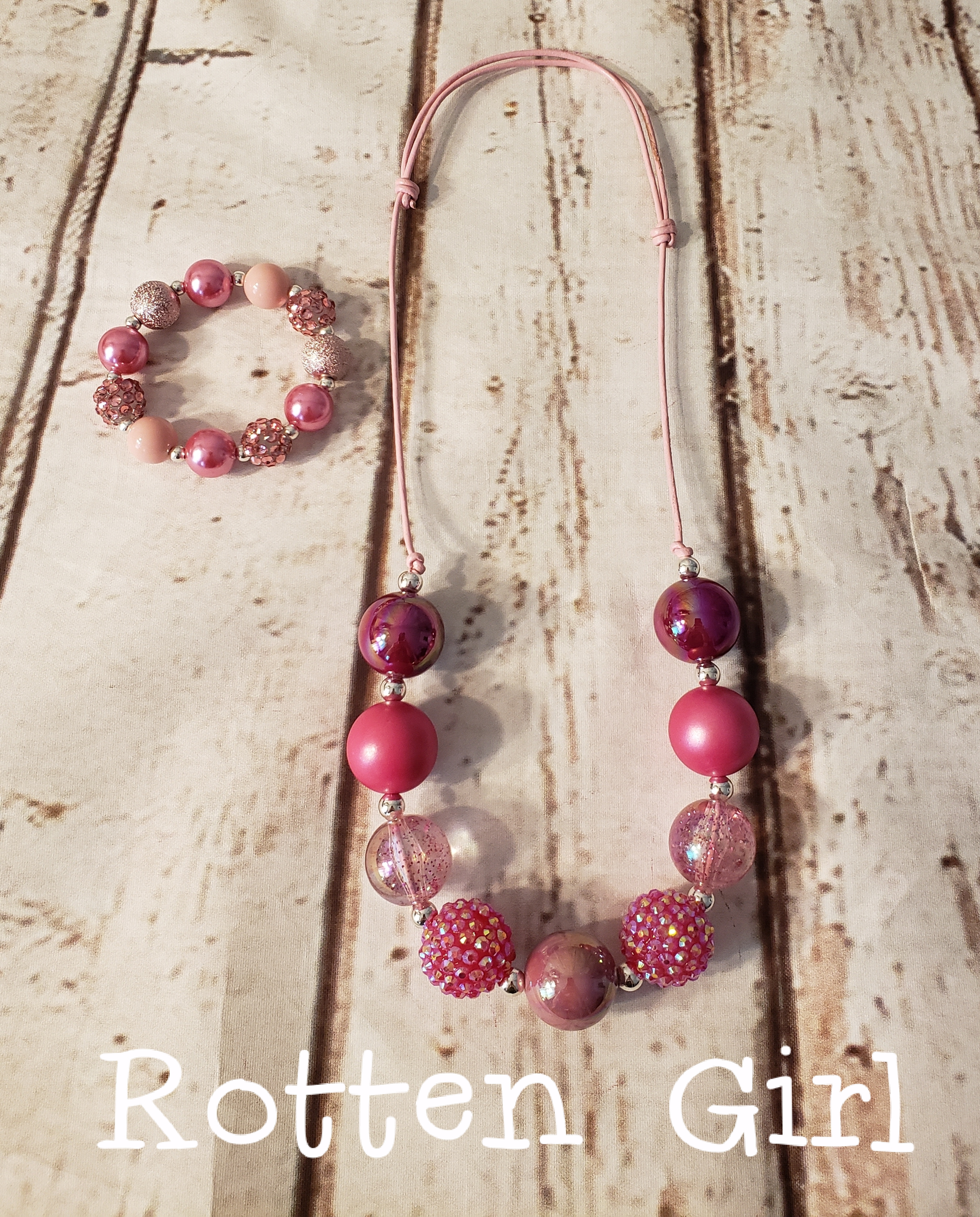 Mauve & Pink Chunky Bead Set