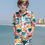Thumbnail: Yoimira Boys Hawaiian Shirt and Short Set Beach Shirts for Kids Printed Casual 