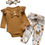 Thumbnail: Newborn Infant Baby Girl Clothes Ruffle Long Sleeve Romper and Floral Pants