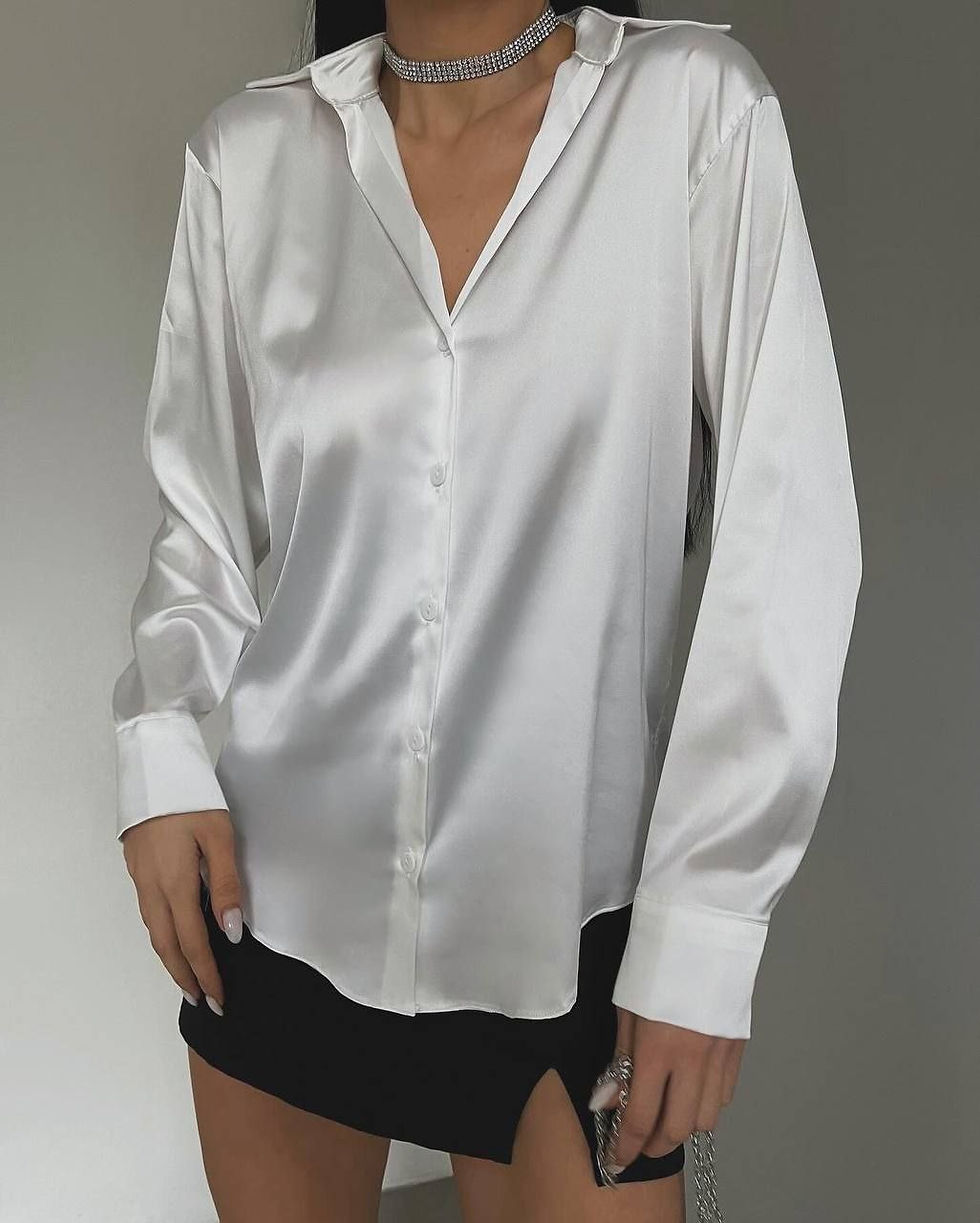 Шовкова сорочка біла