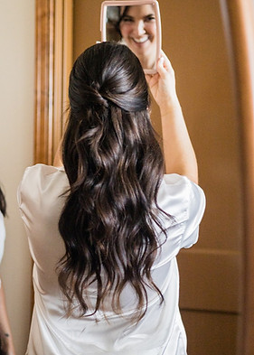 bride hair for micro wedding at The Ben, West Palm Beach, FL