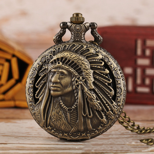 vintage american indian pocket watch Cutie