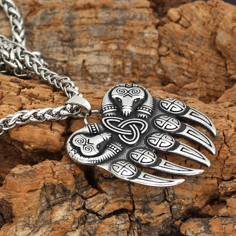 Thumbnail: Viking Odin Bear Claw Pendant