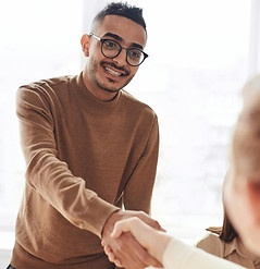 man shaking someone's hand