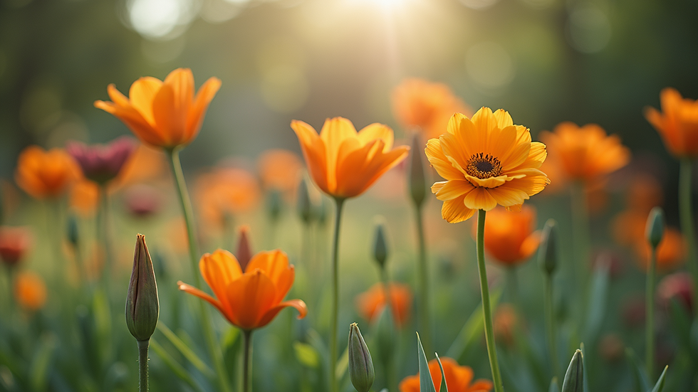 Close-up view of a beautiful outdoor floral arrangement