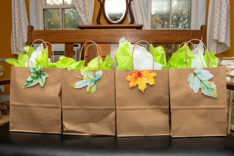 Groomsmen gifts wrappedin brown paper bags