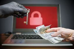 Computer security and extortion concept.