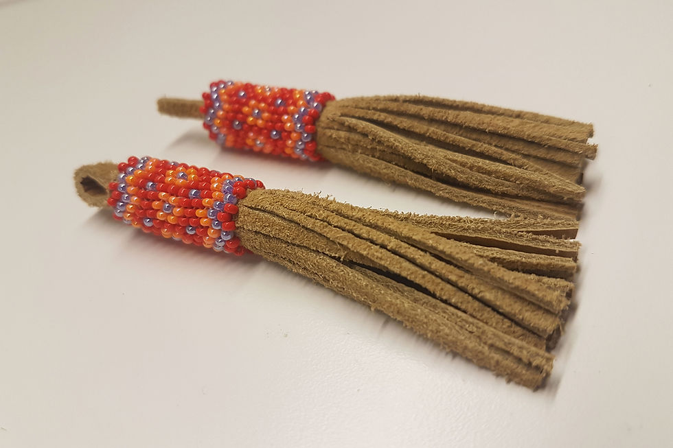 Miniature : Boucles d'oreilles pompon fleur de feu