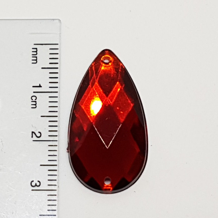 Thumbnail: Long teardrop acrylic faceted cab - sew-on
