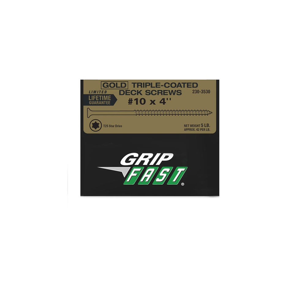 Grip Fast® #10 x 4" Star Drive Gold Flat Head Triple Coated Exterior Deck Screw