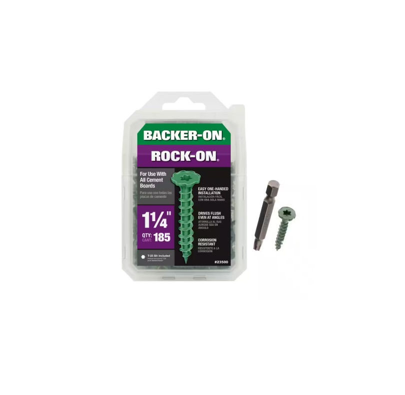 Backer-On #9 x 1-1/4 in. Star Drive Serrated Head Cement Board Screws (185-Pack)