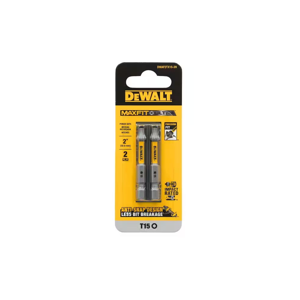 DEWALT MAXFIT ULTRA 2 in. T15Steel Screwdriving Bits (2-Pack)