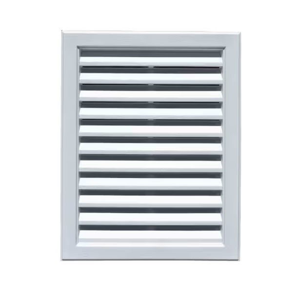 Novik 18 in. x 12 in. Polypropylene White Rectangular Gable Vent 620653611011