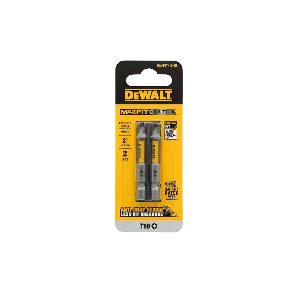 DEWALT MAXFIT ULTRA 2 in. T10 Steel Screwdriving Bits (2-Pack)