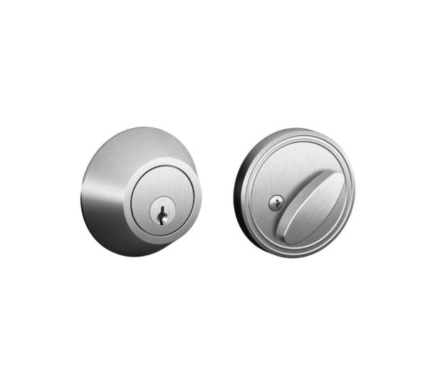 Schlage Satin Chrome Single Cylinder Deadbolt - Light Commercial