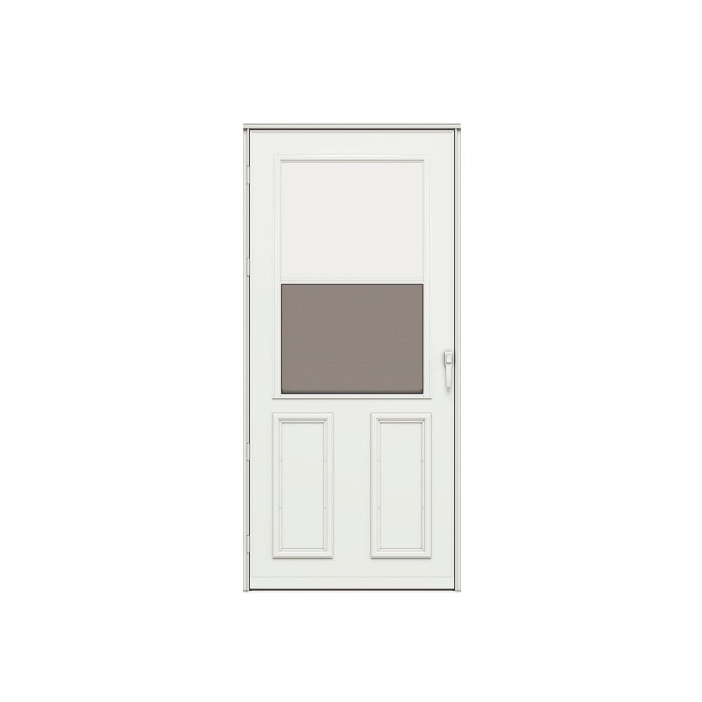 LARSON® Newbury 32" x 80" White Self-Storing Highview Storm Door
