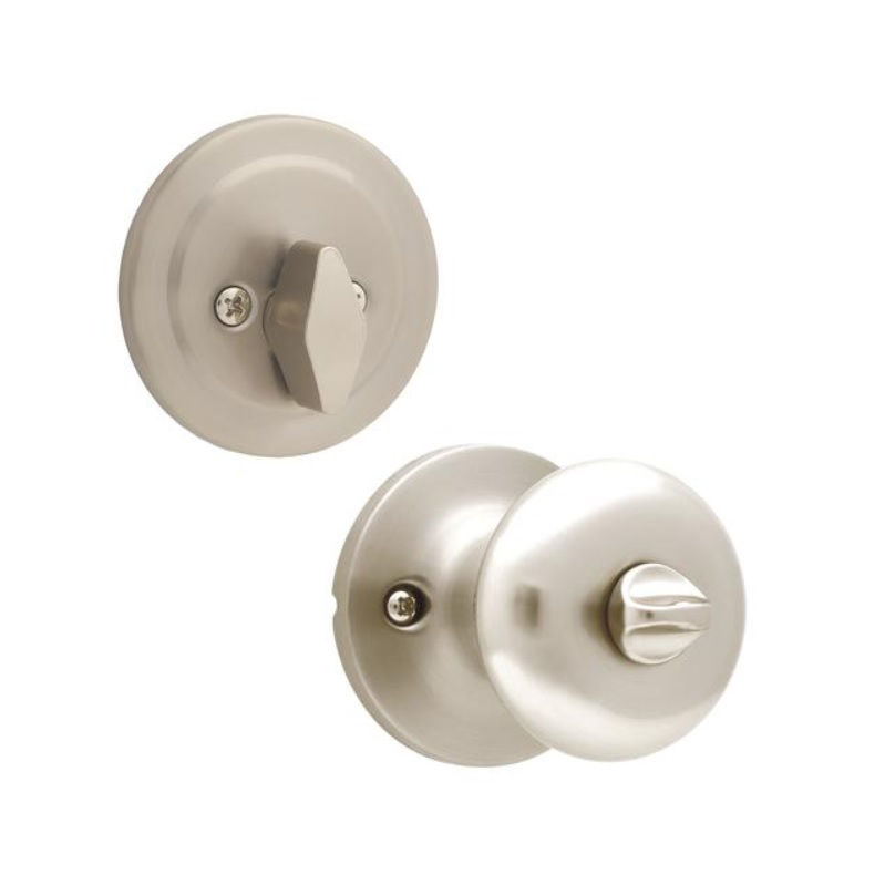 Atlas® Modern Knob Satin Nickel Entry Door Knob and Door Deadbolt