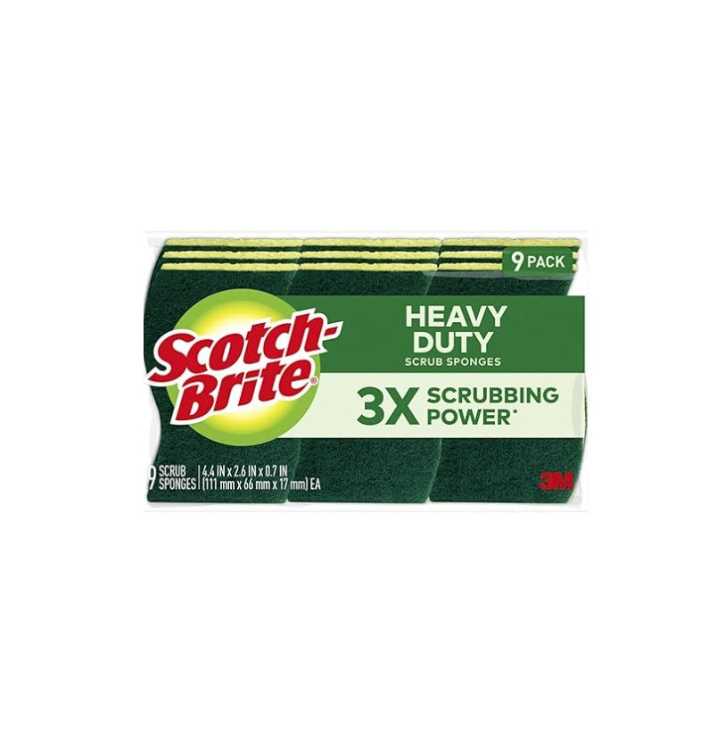 Scotch-Brite Heavy Duty Scrub Sponge, 9 Kitchen Sponges, Designed for Tough Mess