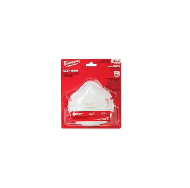 Milwaukee N95 Valved Respirator - 3-Pack