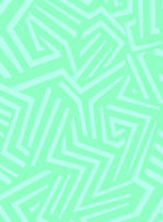 Motivo geometrico astratto con linee bianche su sfondo verde acqua.