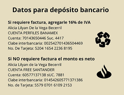 Datos bancarios para depósito