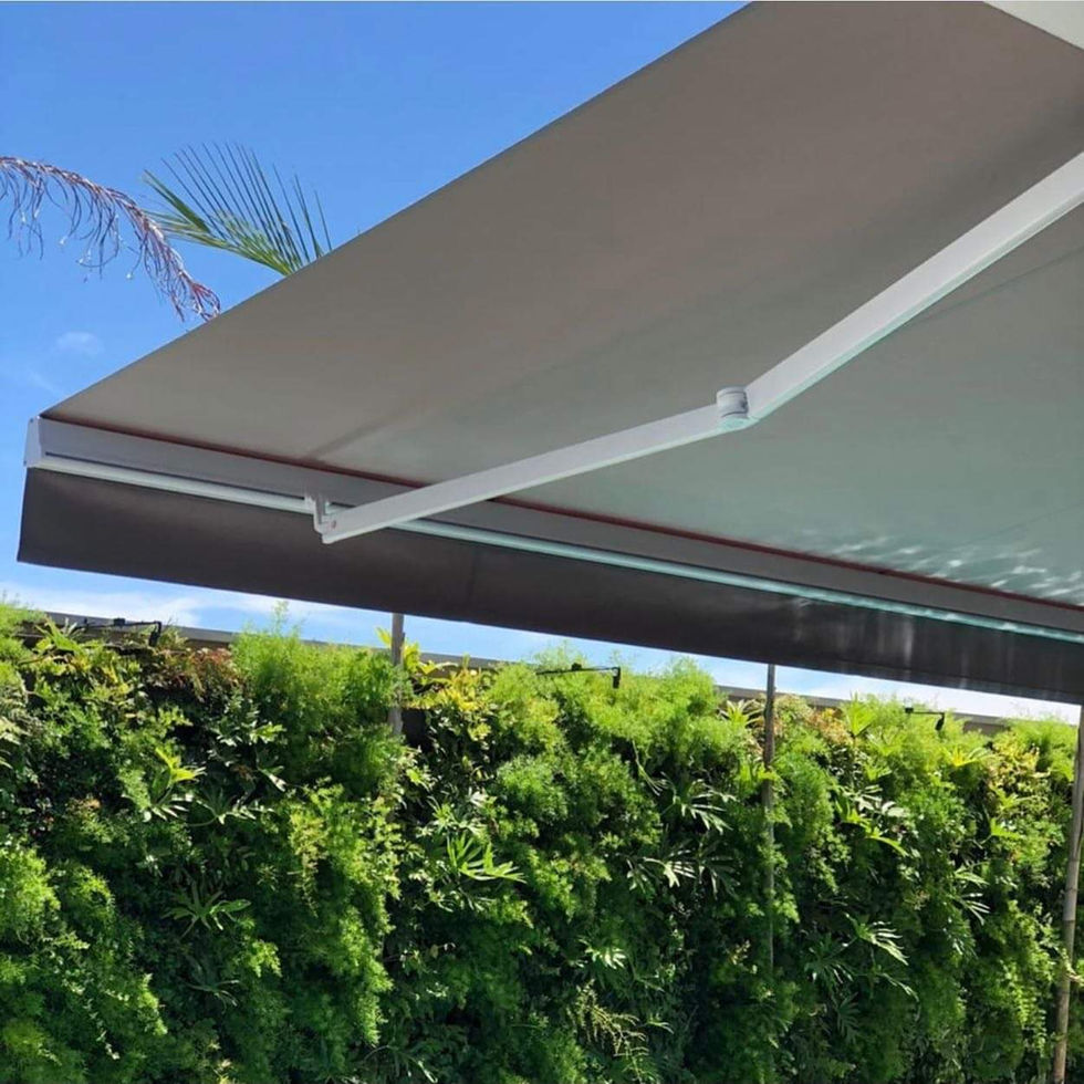 Toldo retractil / toldo brazo oculto Cancún, Playa del Carmen, Puerto Aventuras, Tulum.