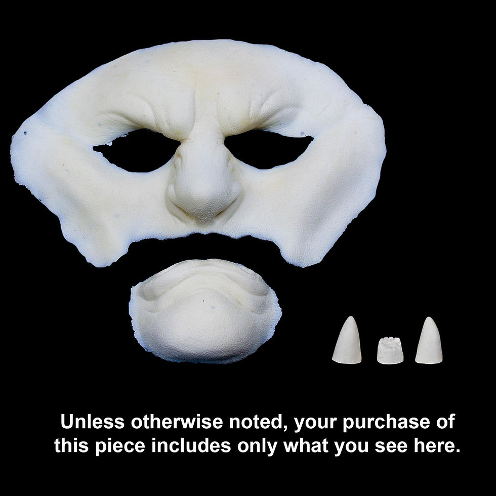 Thumbnail: Half Orc, partial face, chin, resin tusks, cosplay, larp, dungeons and dragons, foam latex special effects prosthetic makeup appliance