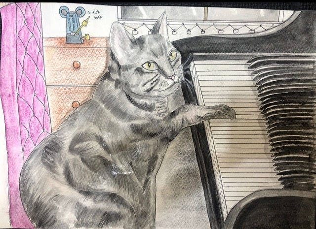 Cat Playing Piano- Cute Mouse Metronome