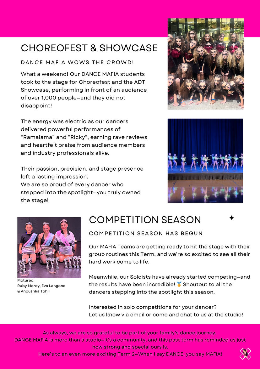1.3 DANCE MAFIA Newsletter - Keeping up with the Mafia Gold Coast Dance ADT Aussie Dance T