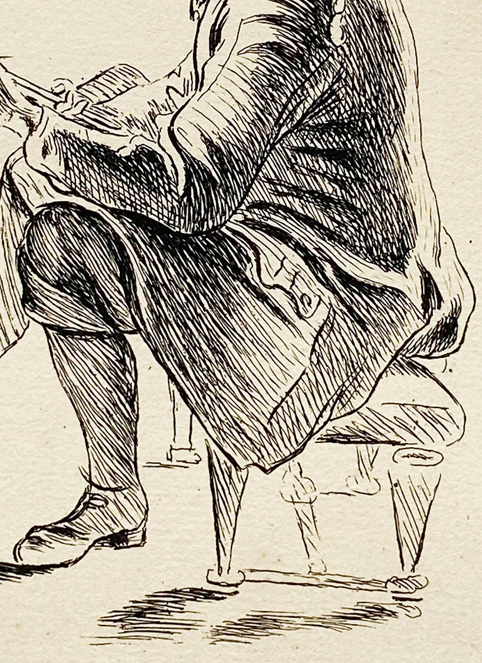 Thumbnail: Comte de Caylus after Watteau: Artist Seated on a Stool