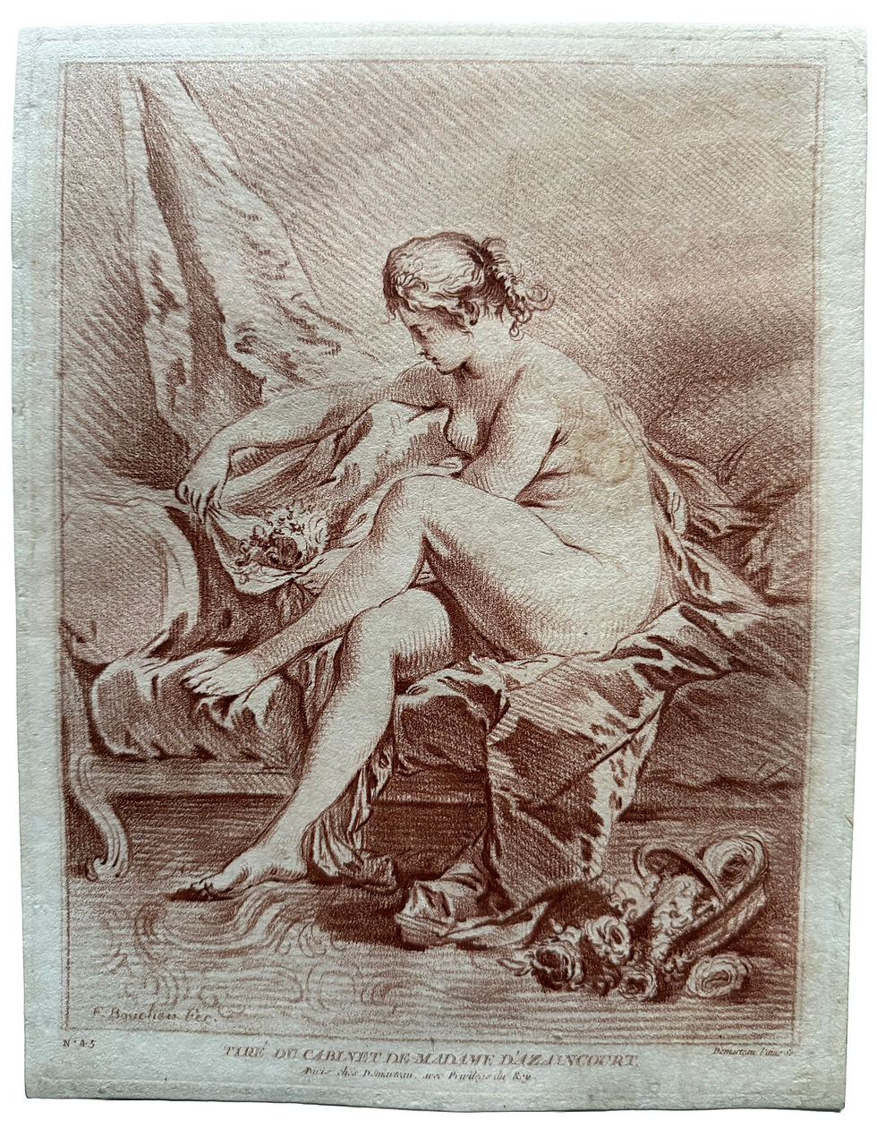 Thumbnail: Gilles Demarteau: Femme nue assise after Boucher